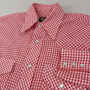 VTG Montgomery Ward 15-15.5 Medium Mens Shirt Western  Dagger Collar 70s‎ 21x26